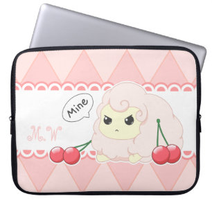 Fiesty Schafe niedlichen kawaii Rosas mit Kirschen Laptopschutzhülle