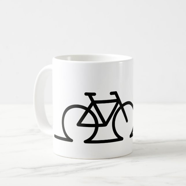Fiets lijn tekening. E-bike race- en MTB fietsen. Kaffeetasse (Vorderseite Links)