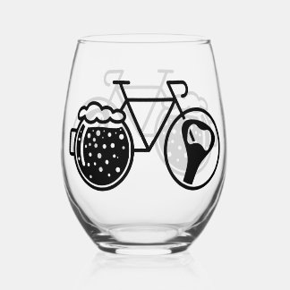 Fiets met bierglas. Flesopener icoon Weinglas Ohne Stiel