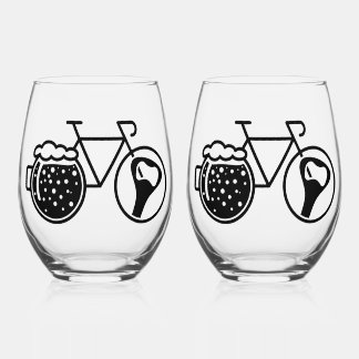 Fiets met bierglas. Flesopener icoon Weinglas Ohne Stiel