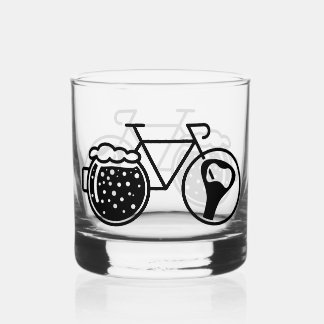 Fiets met bierglas. Flesopener icoon Whiskyglas