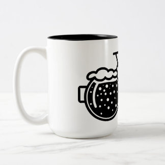 Fiets met bierglas. Flesopener icoon Zweifarbige Tasse