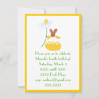 Fifi Bunny in gelber Einladung