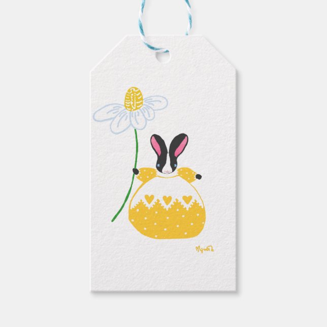 Fifi Daisy Bunny Gift Tag Geschenkanhänger (Vorderseite)