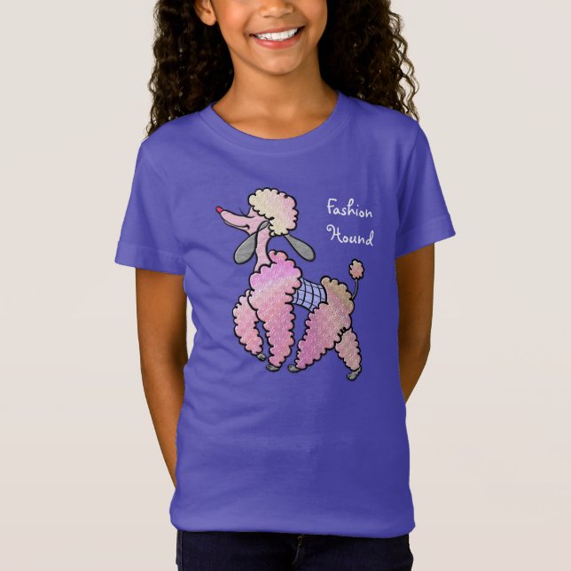 Fifi Poodle - Französischer Mode-Hound Personalisi T-Shirt (Vorderseite)