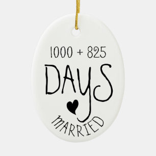 Fifth Anniversary 5th married years wedding love Keramik Ornament