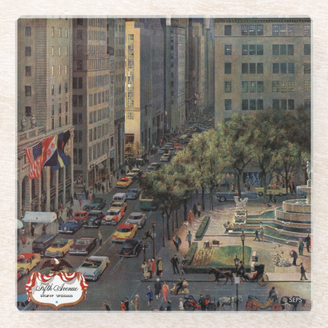 Fifth Avenue durch John schwanken Glasuntersetzer (Vorderseite)