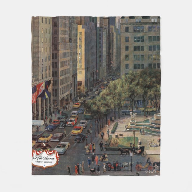 Fifth Avenue von John Falter Fleecedecke (Vorderseite)