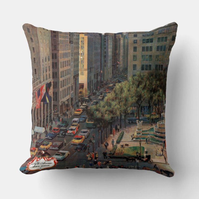 Fifth Avenue von John Falter Kissen (Vorderseite)
