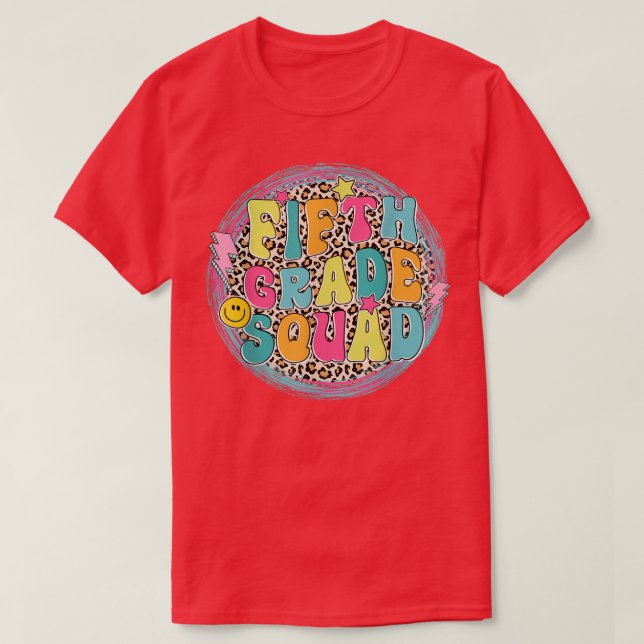 Fifth Grade Squad Back To School Leopard Boys Girl T-Shirt (Design vorne)