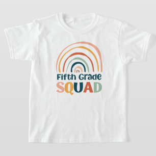 Fifth Grade Squad retro boho Regenbogen bunt T-Shirt