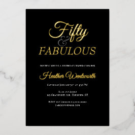 Fifty and Fabulous 50th Birthday Elegant Folieneinladung