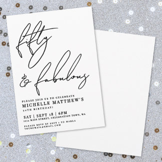 Fifty And Fabulous 50th Birthday Party Einladung