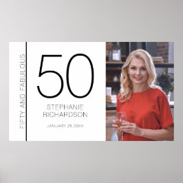 Fifty and Fabulous 50th Birthday Photo Poster
