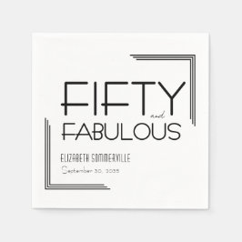 Fifty and Fabulous 50th Deco Birthday Party Serviette