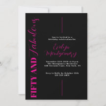 Fifty and Fabulous Black Pink 50th Birthday Party