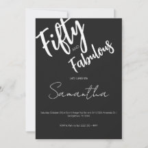 Fifty and Fabulous Black Script 50th Birthday