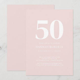 Fifty and Fabulous Blush Pink 50th Birthday Party Einladung