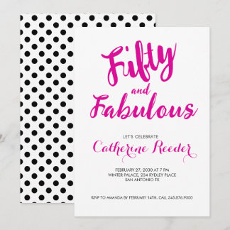 Fifty and Fabulous Blush Pink 50th Birthday Party Einladung