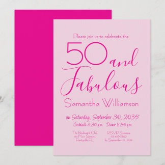 Fifty and Fabulous Blush Pink 50th Birthday Party Einladung