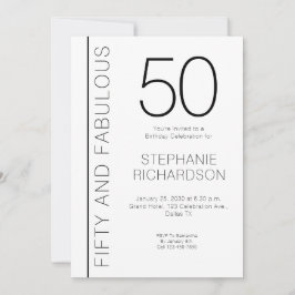 Fifty and Fabulous Modern 50th Birthday Party Einladung