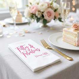 Fifty and Fabulous Name Date 50th Birthday Party Serviette