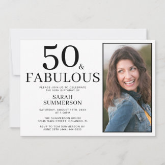 Fifty and Fabulous Photo 50th Birthday Party Einladung