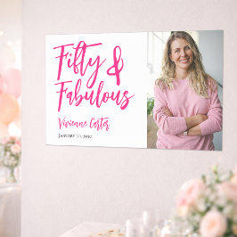 Fifty and Fabulous Photo 50th Birthday Party Poster
