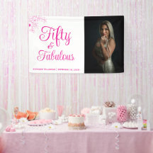 Fifty and Fabulous Photo Name Date Birthday Party
