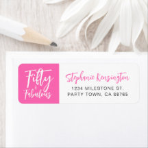 Fifty and Fabulous Pink Script 50th Birthday Party