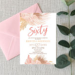 Fifty Boho Pink Floral 60th Birthday Party Einladung<br><div class="desc">This is a Sixty Boho Pink Floral Flower 60th Birthday Party Invitation!</div>