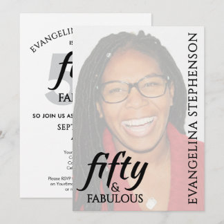 Fifty Fabulous Fiftieth 50th Birthday Photo Einladung