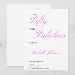 Fifty & Fabulous Pink 50th Birthday Party Einladung