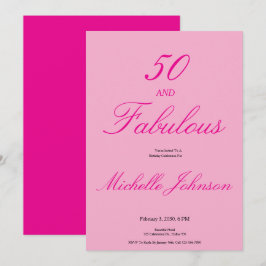 Fifty & Fabulous Pink 50th Birthday Party Einladung