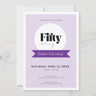 Fifty & Fancy • Elegant Purple 50th Birthday Einladung
