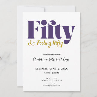 Fifty & Feeling Nifty 50th Birthday Invitation Einladung