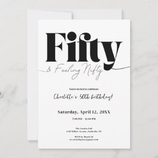 Fifty & Feeling Nifty 50th Birthday Invitation Einladung