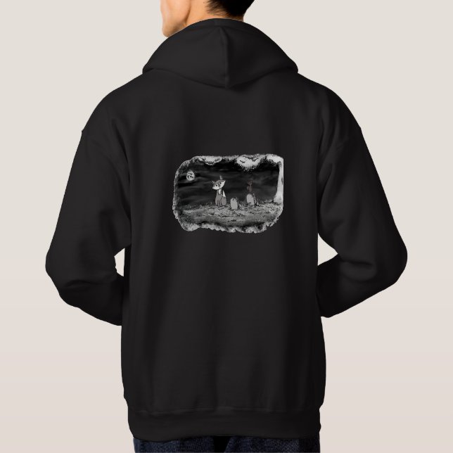 Fig & Blinky Friedhof  schwarzer Hoodie (Rückseite)