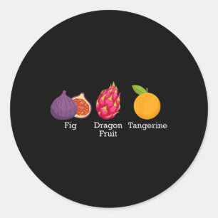 Fig Dragon Fruit Mandarine Fruit Subtile Anti Trum Runder Aufkleber