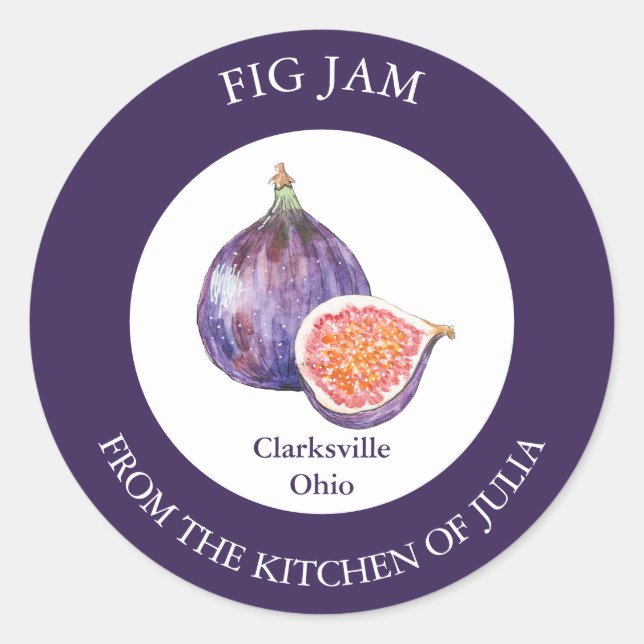 Fig-Jam-Label Runder Aufkleber (Vorderseite)