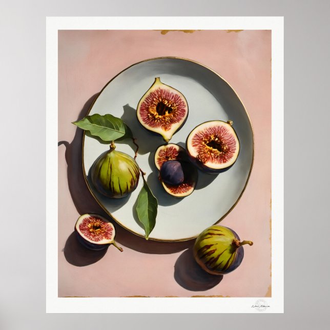 Fig Still Life on Plate Poster (Vorne)