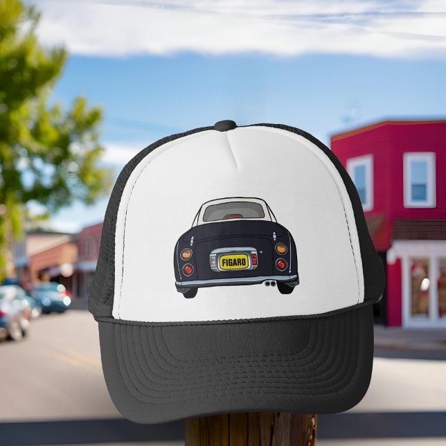 Figarations Black Figaro Car Trucker Hat Truckerkappe (Perfect trucker hat for the  Figaro Driver. Add your name or initials)