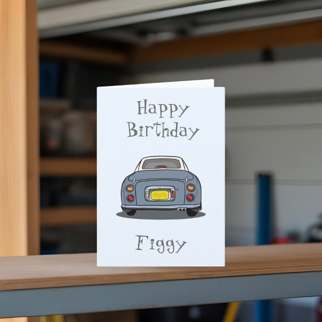 Figarations Lapis Gray Figaro Car Happy Geburtstag Karte (Happy Birthday to your Lapis Grey Figaro! Send them this card. They'll love you even more!)