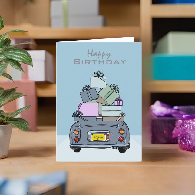 Figarations Lapis Gray Figaro Happy Birthday Card Karte (A lapis grey figaro birthday card you can send to your car or your friends)