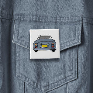 Figarations Lapis Grey Figaro Car Button Abzeichen