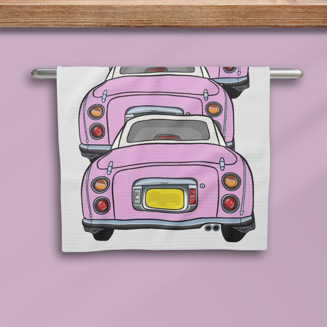 Figarations Pink Figaro Auto Convoy Küche Handtuch (Cute pink figgy car kitchen towel just for you. They're doing what they do best - convoy!)