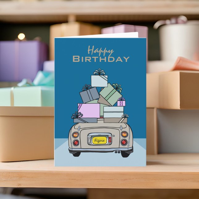 Figarations Topaz Mist Figaro voiture carte d'anni (A topaz mist figaro birthday card you can send to your car or your friends)