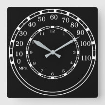Figaro Car Black Speedometer Clock