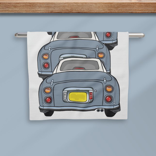 Figaro Car Convoy Lapis Kitchen Handtuch (If you love lapis grey figaro cars and kitchen towels, this is the kitchen towel for you)
