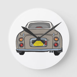 Figaro Car Topaz Mist Garage Clock Runde Wanduhr